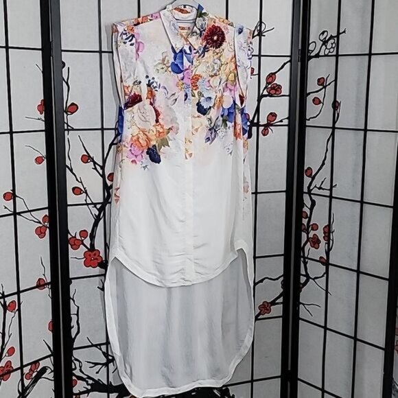 Anthropologie Maeve Floral High-Low Shirt Dress - Picture 6 of 11